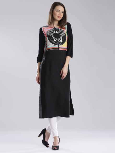 

W Black Printed Kurta