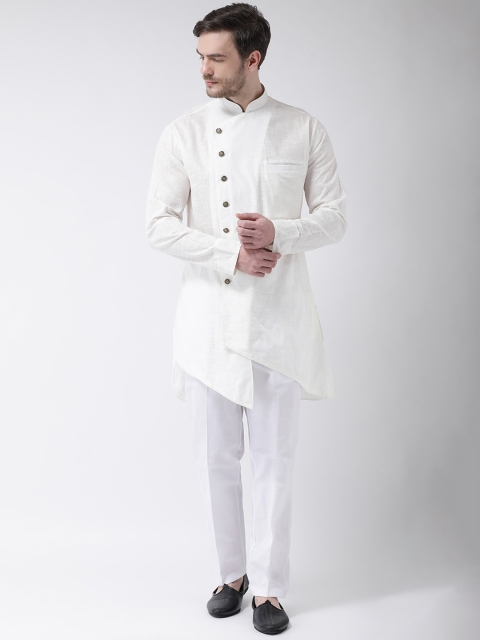 

SG LEMAN Men Cream-Coloured & White Solid Kurta with Trousers