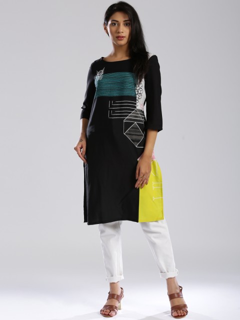 

W Black Printed Kurta