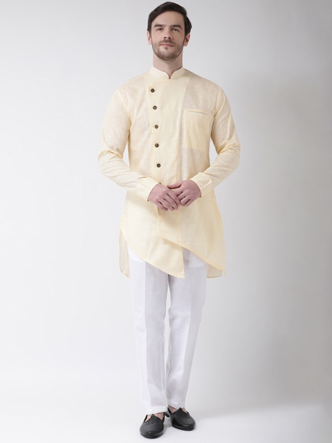 

SG LEMAN Men Beige & White Solid Kurta with Trousers