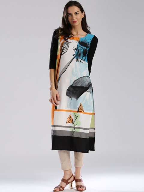 

W Multicoloured Radiographed Floral Print Kurta, Multi