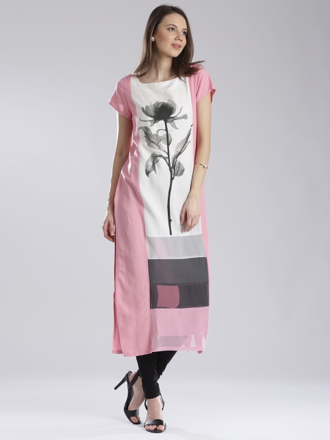 

W Pink Floral Print Kurta