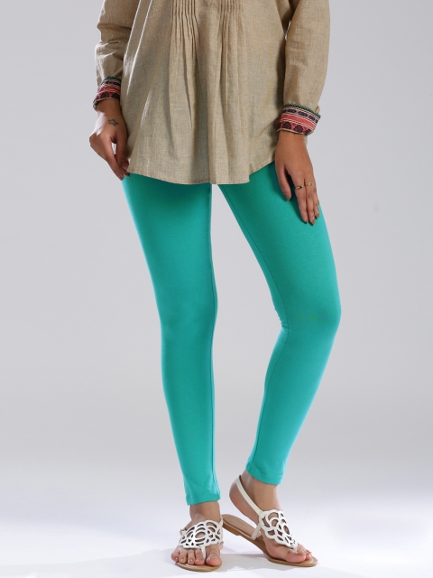 

W Turquoise Blue Ankle-Length Leggings