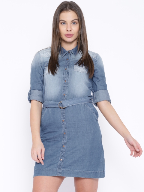 

Tokyo Talkies Blue Denim Shirt Dress