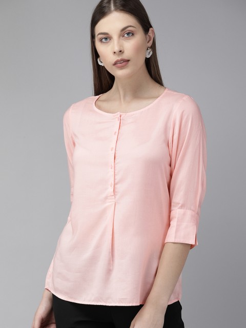 

Park Avenue Women Pink Slim Fit Solid Formal Shirt
