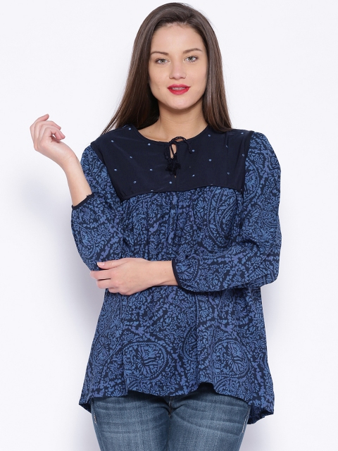 

Tokyo Talkies Blue Printed Top