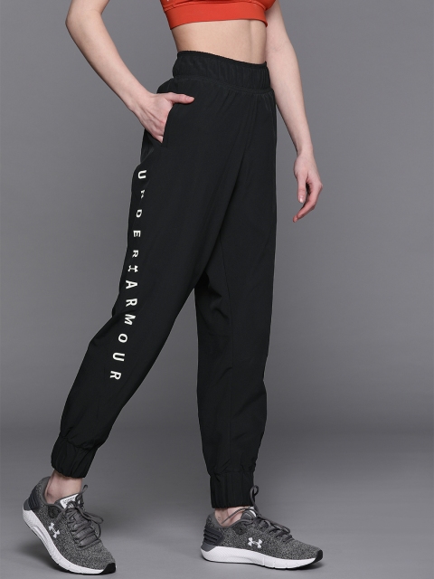 

UNDER ARMOUR Women Black Woven Branded Solid Joggers