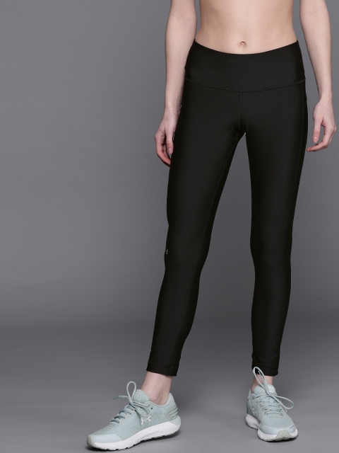 

UNDER ARMOUR Women Black HeatGear Solid High-Rise Tights