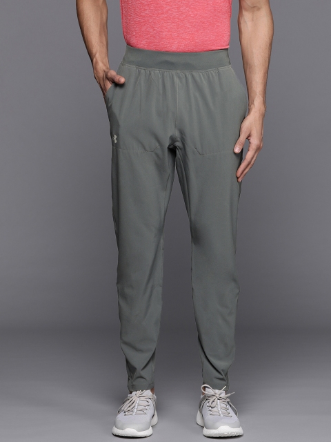 

UNDER ARMOUR Men Charcoal Grey Storm Launch 2.0 Solid Slim Fit Track Pants