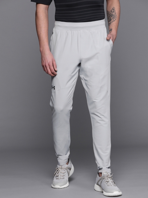 

UNDER ARMOUR Men Grey Flex Woven Tapered Slim Fit Solid Track Pants