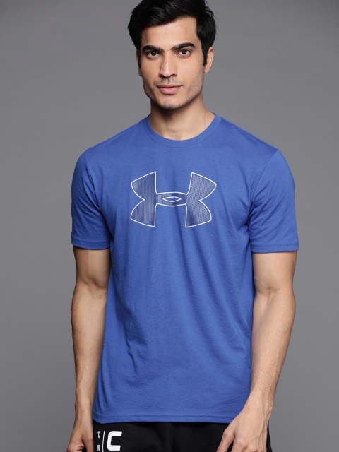 

UNDER ARMOUR Men Blue Big Logo Printed Sports T-shirt