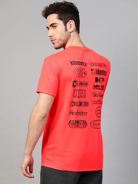 

UNDER ARMOUR Men Neon Orange Get Out & Run Printed Back Running T-Shirt