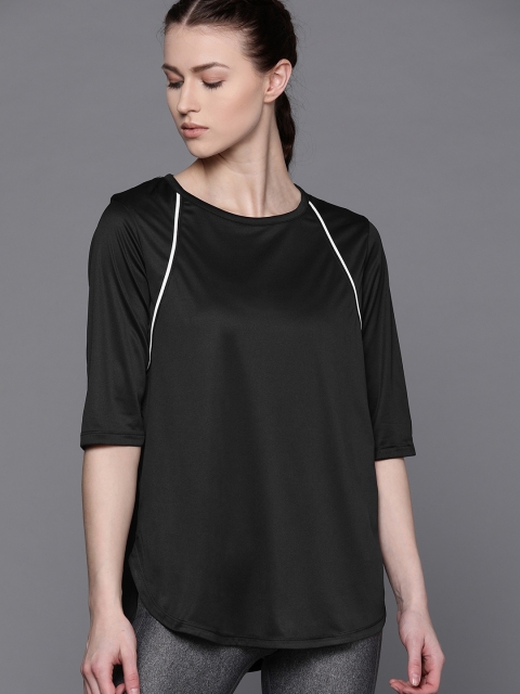 

UNDER ARMOUR Women Black Sun Solid Training T-Shirt
