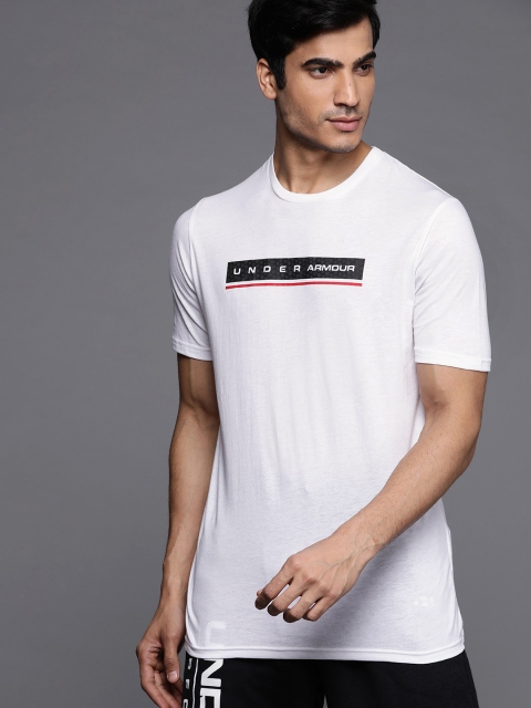

UNDER ARMOUR Men White & Black Reflection Printed HeatGear Sports T-shirts