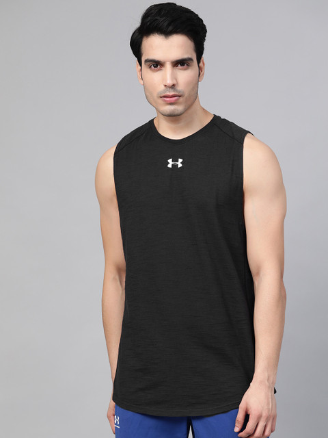 

UNDER ARMOUR Men Black Charged Cotton Tank T-Shirt