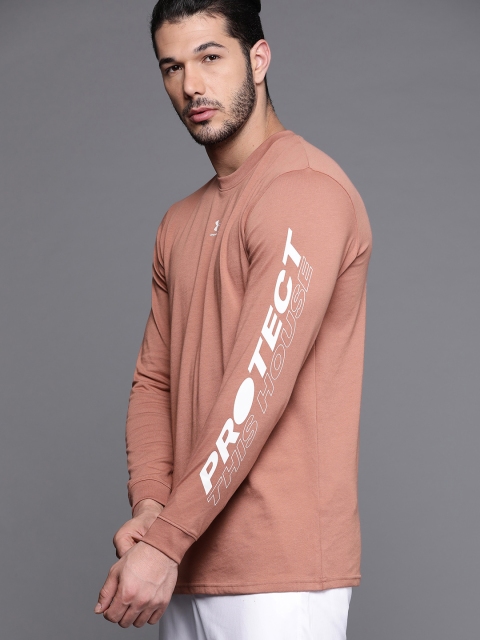 

UNDER ARMOUR Men Peach-Coloured PTH Long Sleeve Training T-shirt