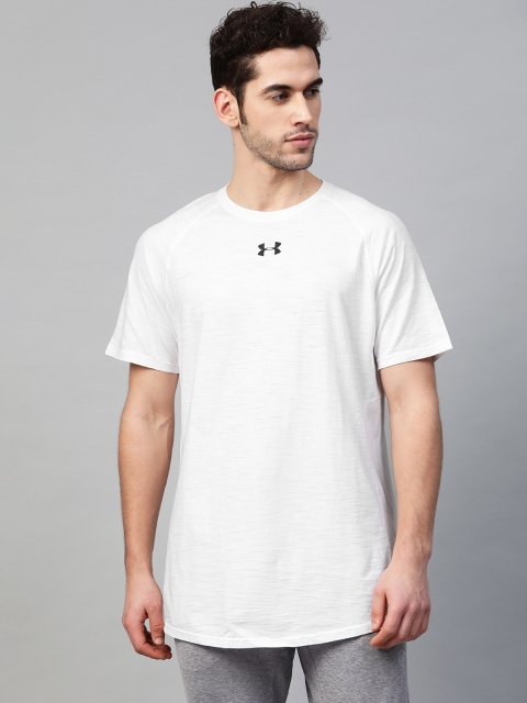 

UNDER ARMOUR Men Charged Cotton White Solid Training T-Shirt