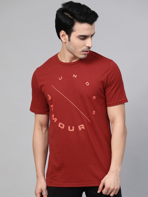 

UNDER ARMOUR Men Maroon Printed Eclipse Circle SS T-Shirt