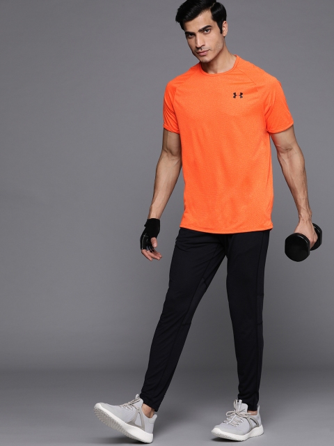 

UNDER ARMOUR Men Orange Self-Design Tech Novelty Training T-shirt