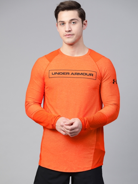 

UNDER ARMOUR Men Orange MK1 Graphic Long Sleeves Brand Logo Print T-shirt