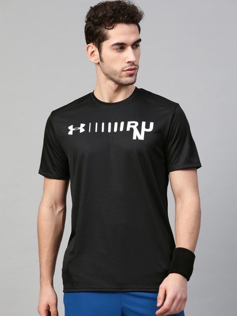 

UNDER ARMOUR Men Black Speed Stride Graphic Short Sleeve Running T-Shirt