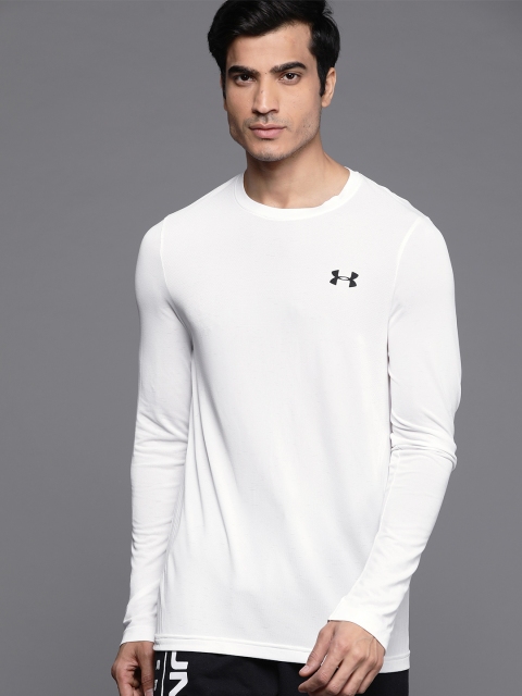

UNDER ARMOUR Men Seamless Self-Design Slim Fit Sports T-shirts, White