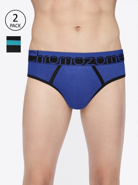 

Chromozome Men Pack Of 2 Solid Briefs WS04 PO2, Black