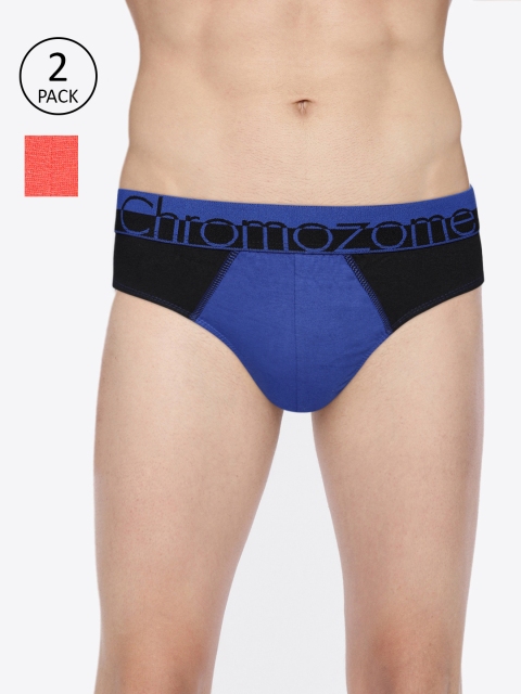 

Chromozome Men Pack of 2 Colourblocked Basic Briefs WS08, Blue