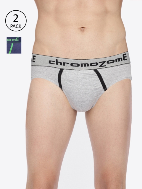 

Chromozome Men Pack of 2 Solid Basic Briefs BC03, Navy blue