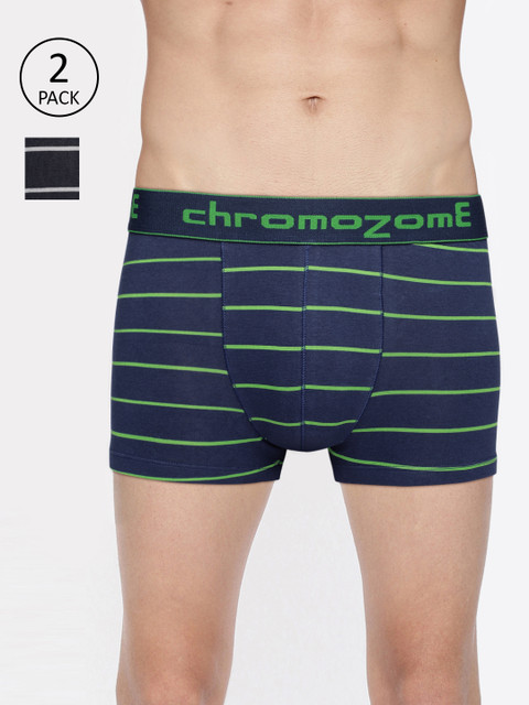 

Chromozome Men Pack of 2 Striped Trunks BC06 PO2, Navy blue