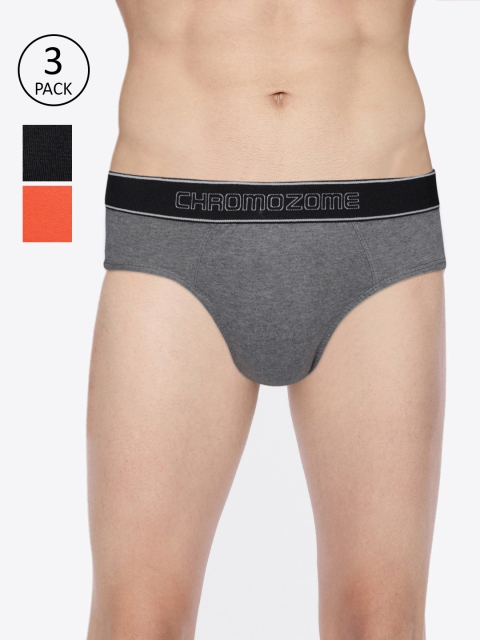 

Chromozome Mens Pack of 3 Briefs IT16, Grey