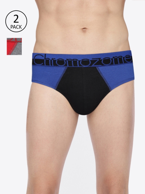

Chromozome Men Pack Of 2 Colourblocked Briefs WS08 PO2, Grey
