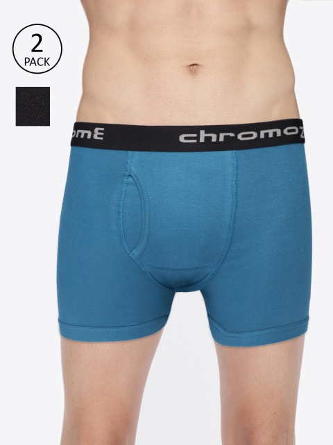 

Chromozome Men Pack of 2 Solid Trunks IT11, Blue