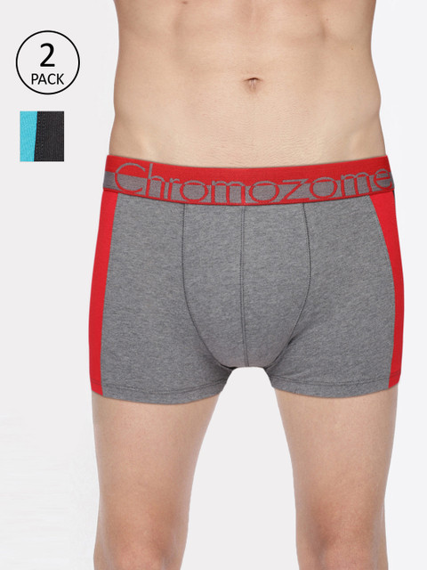 

Chromozome Men Pack of 2 Solid Trunks WS11, Grey melange