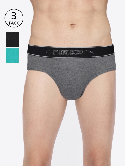 

Chromozome Mens Pack of 3 Briefs IT16, Grey