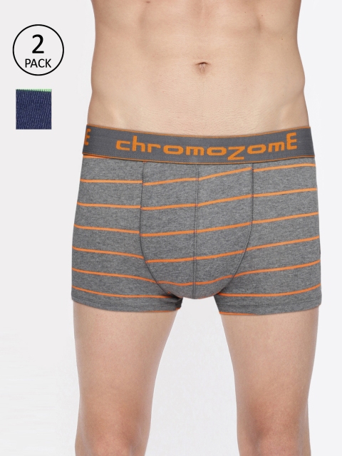 

Chromozome Men Pack of 2 Striped Trunks BC06 PO2, Navy blue