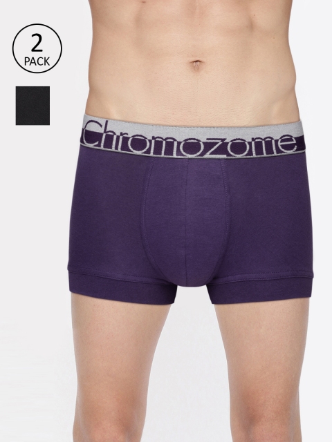 

Chromozome Men Pack of 2 Solid Trunks WS03, Purple