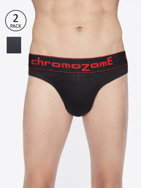

Chromozome Men Pack of 2 Solid Briefs BC01 PO2, Black