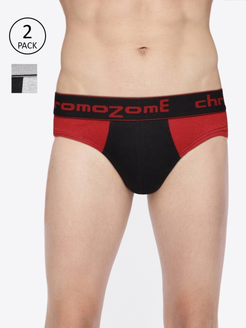 

Chromozome Men Pack of 2 Colourblocked Briefs BC02 PO2, Black