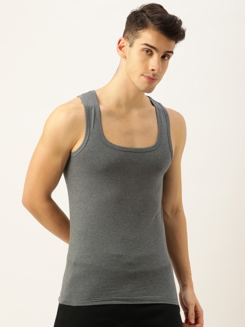 

Chromozome Men Charcoal Grey Solid Innerwear Vest WS23