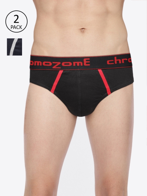 

Chromozome Men Pack of 2 Colourblocked Briefs BC03 PO2, Navy blue