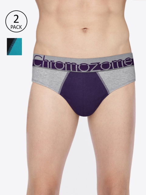 

Chromozome Men Pack Of 2 Colourblocked Briefs WS08 PO2, Blue