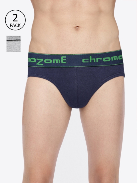 

Chromozome Men Pack Of 2 Solid Briefs BC01 PO2, Blue