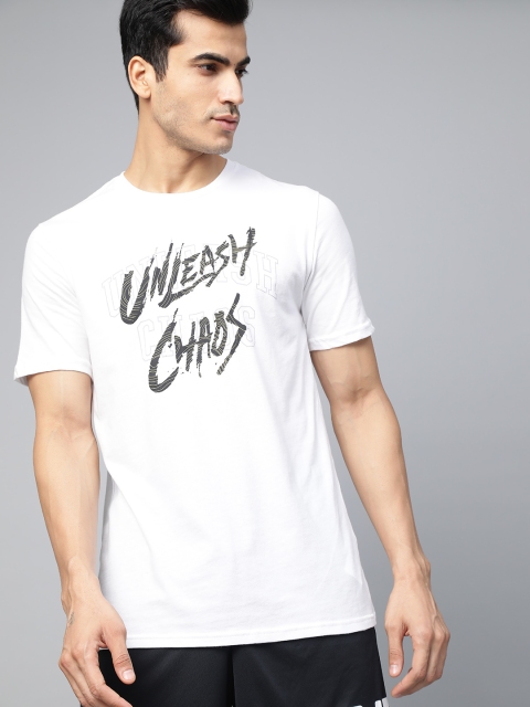 

UNDER ARMOUR Men White & Black Printed Unleash Chaos Basketball T-shirt