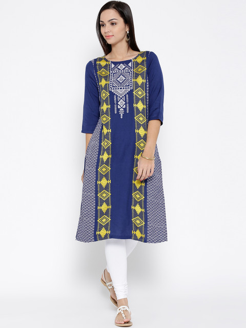 

Aurelia Blue Embroidered Kurta