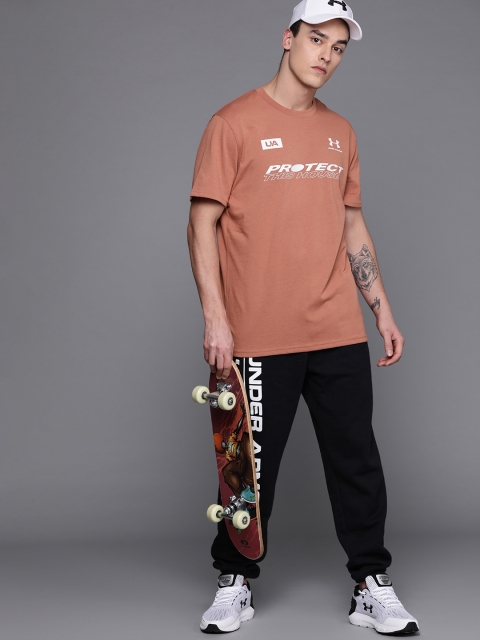 

UNDER ARMOUR Men Rust Orange PTH Back Printed Training T-Shirt