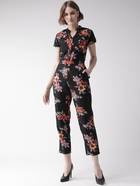 

U&F Women Black & Red Printed Basic Jumpsuit