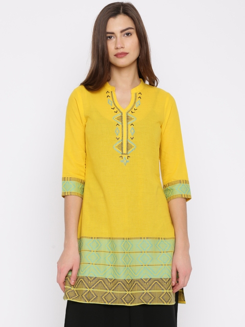 

Aurelia Yellow Embroidered Kurta