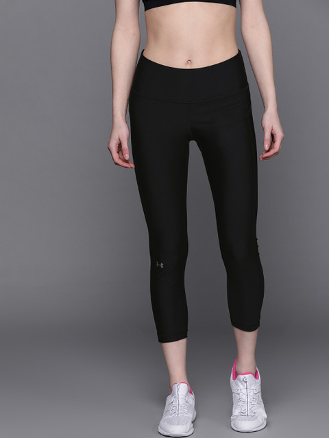 

UNDER ARMOUR Women Black Solid heatgear Hi-Rise Ankle Crop Tights