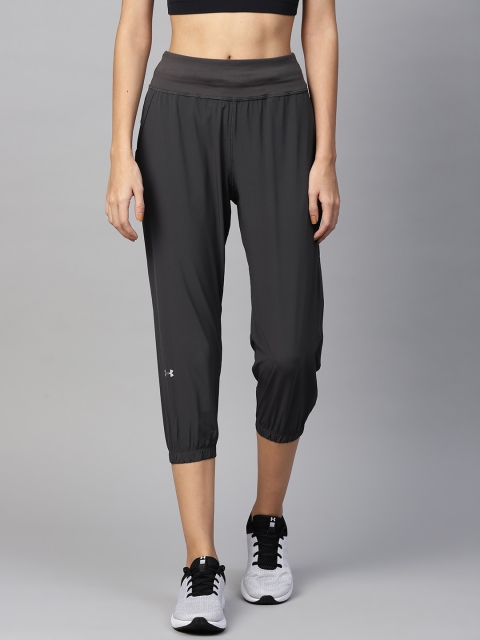 

UNDER ARMOUR Women Charcoal Grey Solid Sunblock Crop Joggers